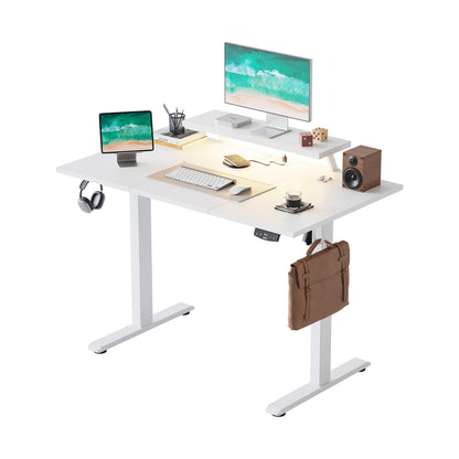 Agilestic Electric Standing Desk, Led & Plug, Movable Monitorstand, 120x60