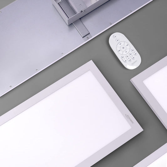 Aimosen Dimmable LED Ceiling Light Panel 100 x 25 cm, Rectangular, Warm White/Cold White, 28W, 2500 Lumens, Minimalist Style, Ideal for Living Room &