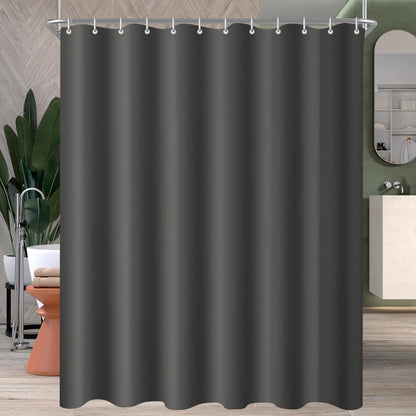 Lerores Shower Curtain, 200 x 220 cm, Dark Grey, Weighted Hem, Anti-Mould Textile, Water-Repellent
