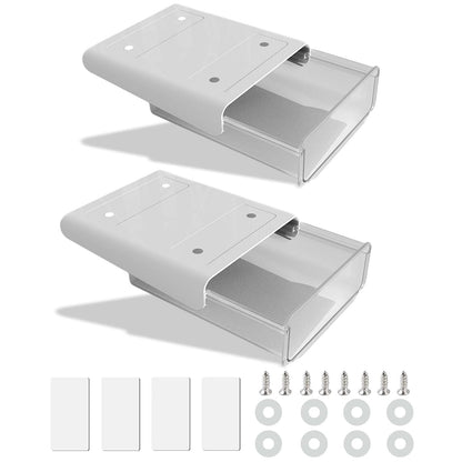 CMOISO Under Desk Drawers, Under Table Drawer, 2PCS Creative Desk Sticker Hidden Drawer, Desktop Organizer Drawer Tray for Home and Office (White)