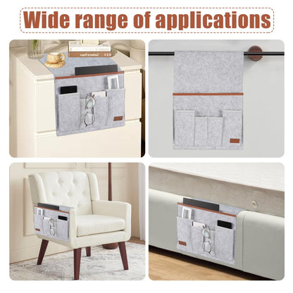 DONGKER Sofa Armrest Organizer, Armrest Caddy Holder Multi-Pocket Design for Magazine Tablet Snacks Books Pen Phone Remote Control