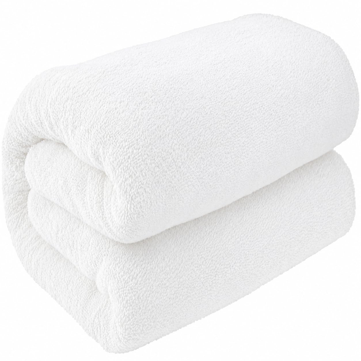 Aaf Textiles Bath Sheets Extra Large Oversized 96 x180 cm in White, 100% Egyptian Cotton Style 515 GSM Shower Towel – Thick and Absorbent