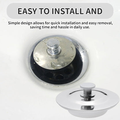 Universal Bath Plug for 40-45mm Drain Holes – Stainless Steel & Silicone Sink Stopper for Bathtubs, Kitchen & Bathroom Sinks – Watertight Seal