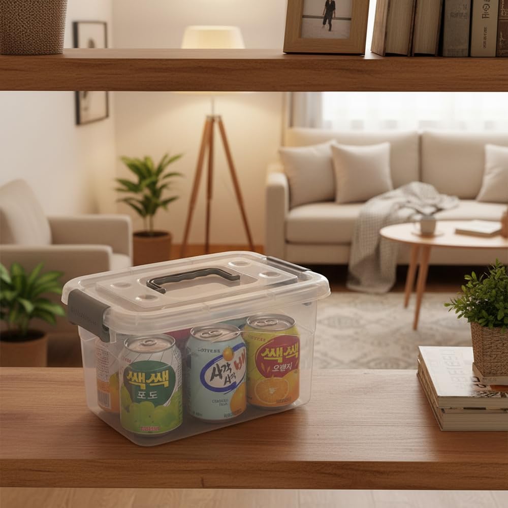 Mayish 6 Pack Clear Plastic Storage Boxes with Lid, 5L Stackable Bins