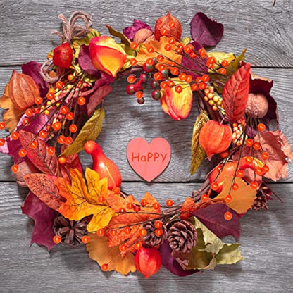 Mauts 10 Pcs Artificial Holly Berries, autumn decoration thanksgiving decoration Christmas Tree Decorations Flower Wreath DIY Craft, suitable for family holiday wedding DIY decoration. (Orange)