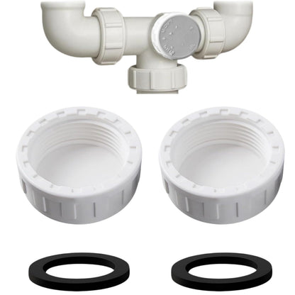 2Pcs Sink Blanking Cap,1/4" 40mm PVC Waste Pipe Cap,Drain Blanking Cap,Washing Machine Water Feed Bla-Nking Ca-P,Pipe End Ca-P,for Kitchen Sink Drain
