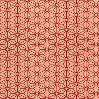 Clairefontaine - Ref 223802C - Recycled Kraft Long Roll Wrapping Paper (Single Roll) - 70cm Width x 50m Length, 70gsm Recycled Kraft Paper - Red Geometric Design
