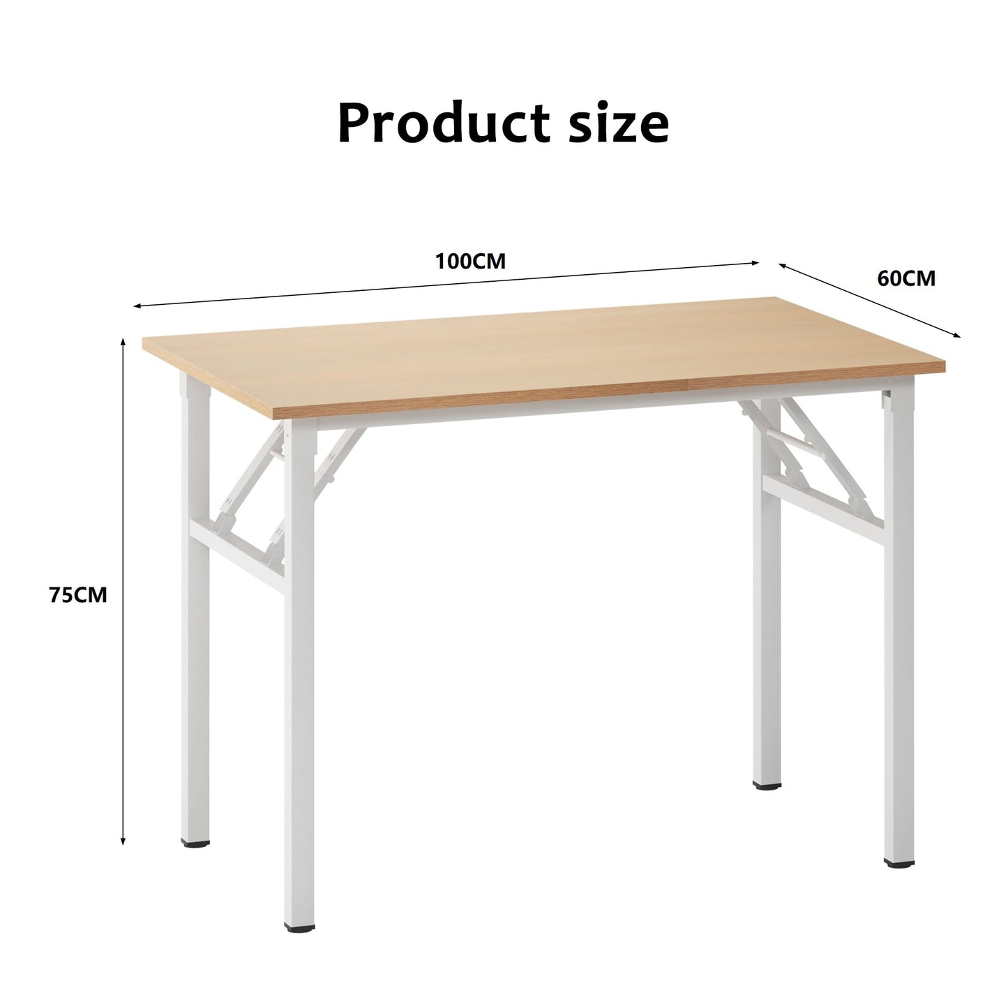 sogesfurniture: Folding Desk 100 x 60 cm, Computer Table, Office Desk, Computer Table, Office Table, Conference Table, Foldable for Home, Office