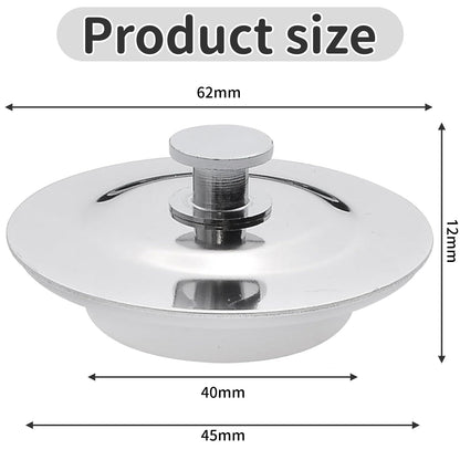 Universal Bath Plug for 40-45mm Drain Holes – Stainless Steel & Silicone Sink Stopper for Bathtubs, Kitchen & Bathroom Sinks – Watertight Seal