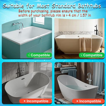 Sycle circle 2.6ft Silicone Bathtub Splash Guard with Toys Storage Bag