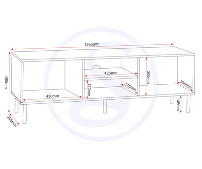 Seconique Leon 2 Door TV Unit in Medium Oak Effect