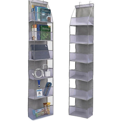 TYEQWT Over Door Hanging Organiser Grey, 6 Mesh Pockets for Bathroom