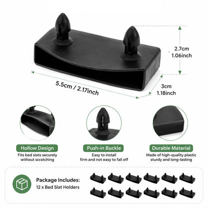 Lafefe 12 Pcs Single Bed Slat Holders for 55mm Slats, Replacement End Bed Slat Caps