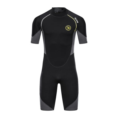 ZCCO Men's Shorty Wetsuits 1.5mm Premium Neoprene Back Zip Short Sleeve for Scuba Diving,Spearfishing,Snorkeling,Surfing,4XL