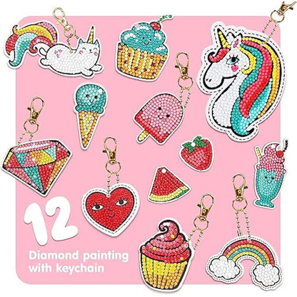 Gifts for 5 6 7 8 9 10 Year Old Girls: Birthday Presents - DIY Diamond Keychain Arts Craft Mosaic Kits Toys for Girl - Easter Gifts for Kids - Daughter, Big Sister, Niece, Granddaughter Teen Girls