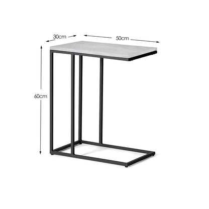 Julian Bowen Staten Drinks Table, Concrete Effect/Black