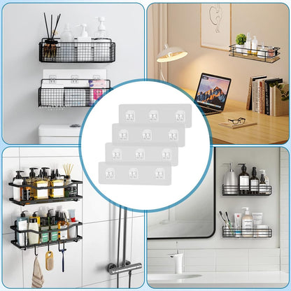 4 Pcs Shower Caddy Adhesive Replacement, Strong Stickers Wall Hooks
