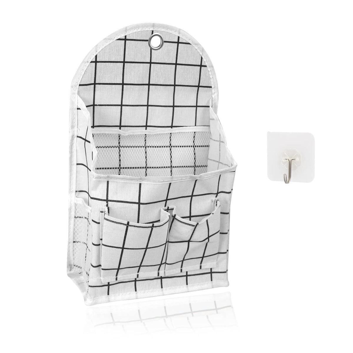 FuninCrea Wall Hanging Storage Bag, 3-Layer Hanging Pocket with Non-marking hook Waterproof Door Closet Organizer for Bedroom, Bathroom, Kitchen