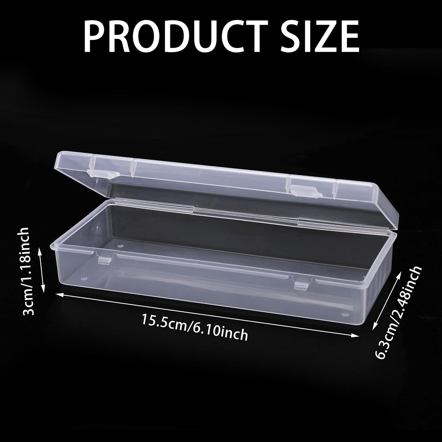COMNICO Storage Containers, Small Plastic Mini Clear Bead Rectangle Boxes