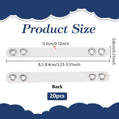NBEADS 20 Pcs Coat Hanging Chains, Imitation Leather Bag Webbing Straps with Silver Metal Eyelets Durable Coat Loops Hanger Straps for Coats Jackets