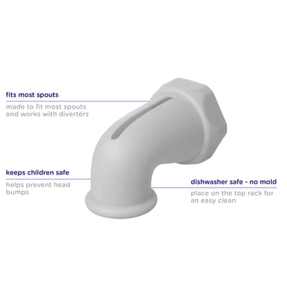 Ubbi Bath Spout Safety Guard, Soft Silicone Spout Cover for Baby Bath Time, Must Have Bath Time Accessory, Grey, Large Tap Protector
