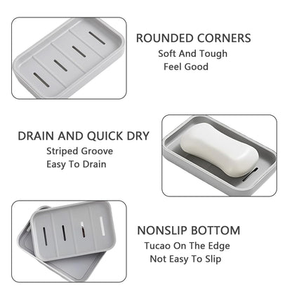 Senshuomy Soap Box, Soap Dish, Soap Dishes for Bathroom, Plastic Draining Soap Dishe, Plastic Draining Soap Dishes, Keep Soap Dry
