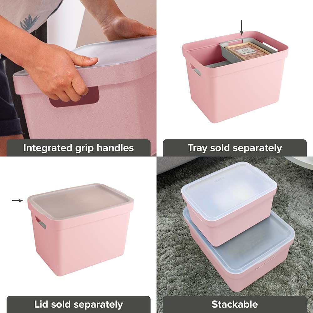 SUNWARE perfectly organised Sigma home storage box 18L pink
