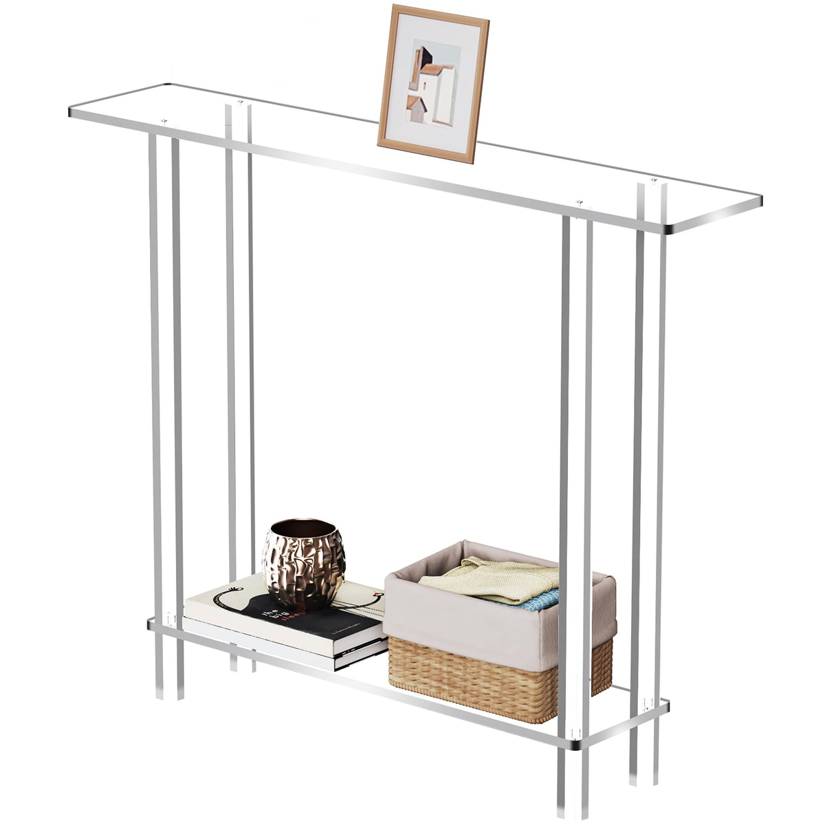 solaround Acrylic Console Table for Hallway, Clear, 100 x 20 x 80 cm