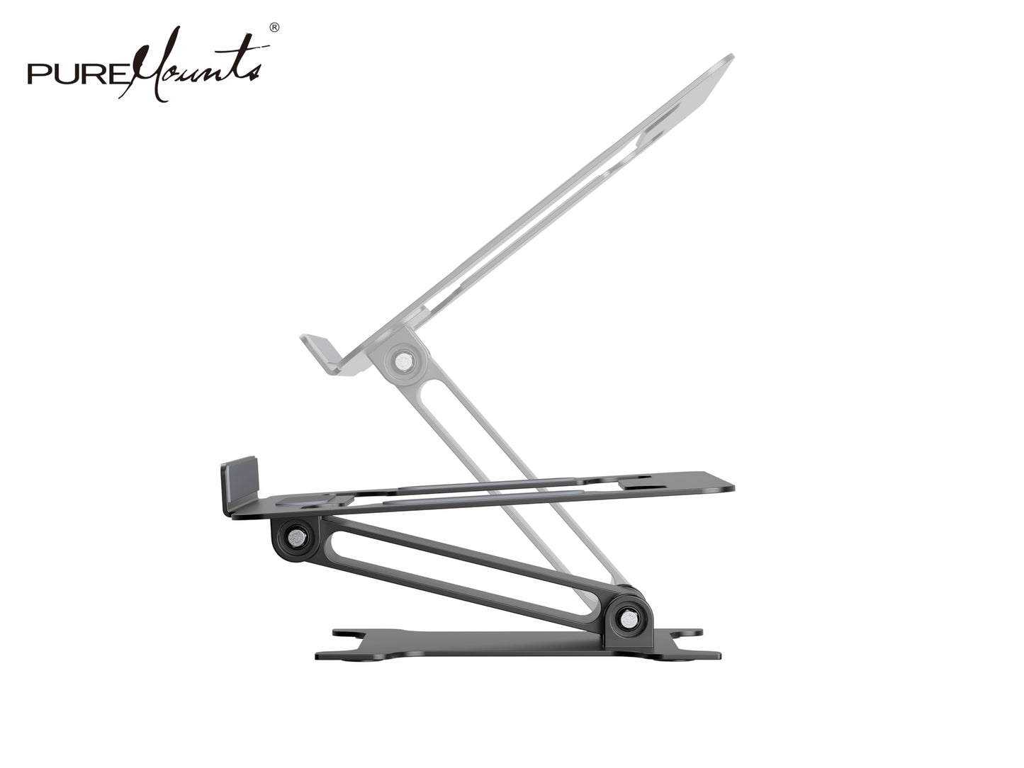PureMounts Laptop Stand, Height-Adjustable, Foldable & Ergonomic Notebook Holder for Home Office