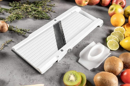 Benriner BN-64W-1 Mandolin Vegetable Slicer, ABS Plastic, 3 Interchangeable Blades, White, Classic
