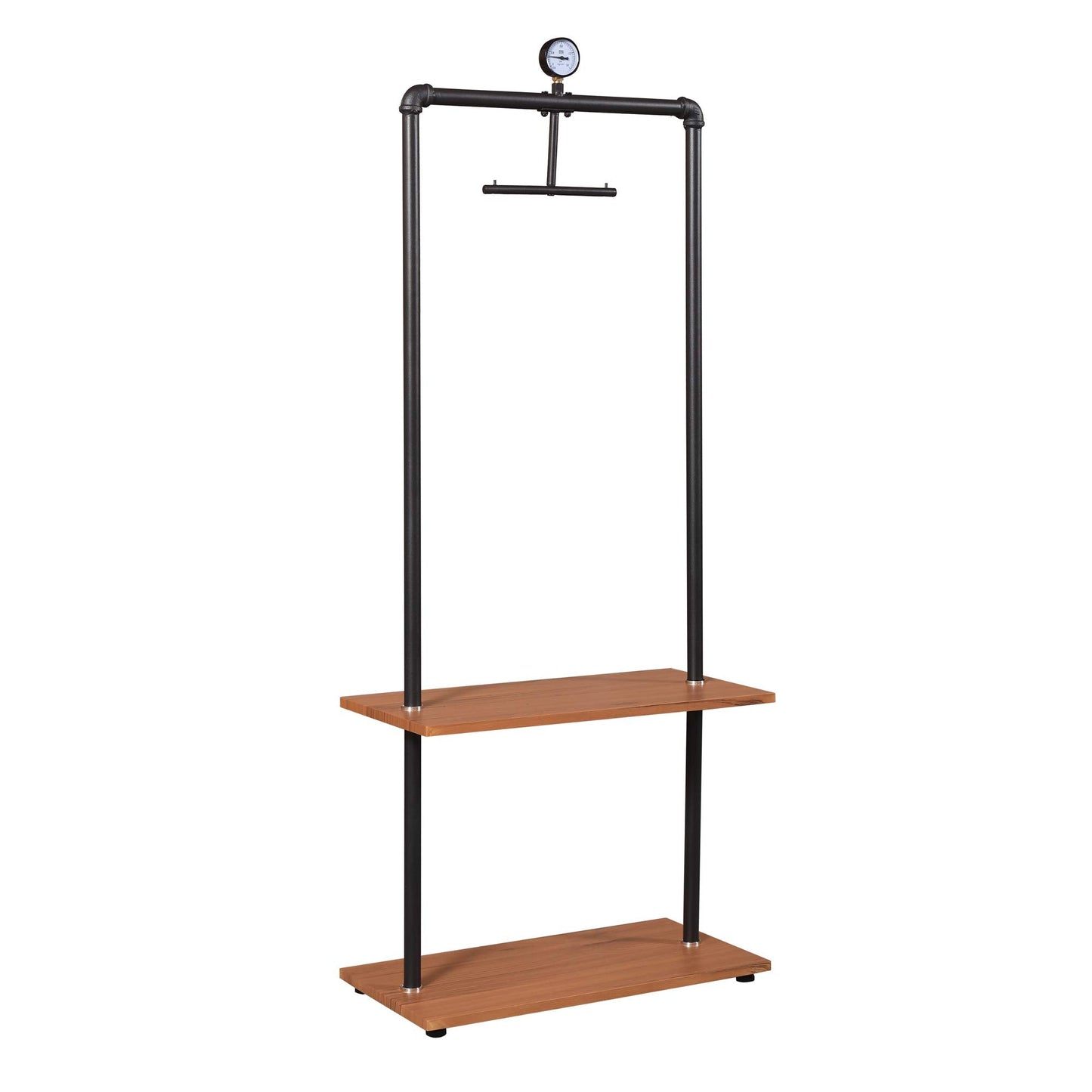 Furinno Garment Rack with Wood Shelves, Antique Espresso, 59.99 (W) x 30 (H) x 135 (D) cm