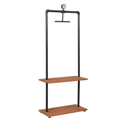 Furinno Garment Rack with Wood Shelves, Antique Espresso, 59.99 (W) x 30 (H) x 135 (D) cm