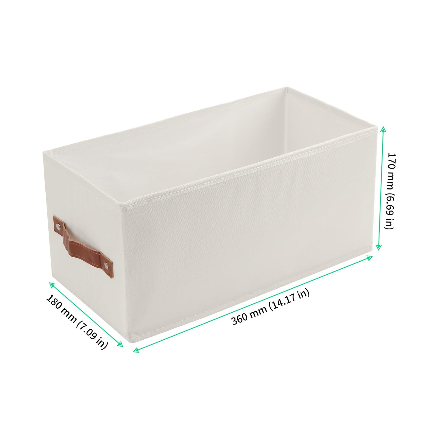 FUNSUEI Fabric Storage Bins 4-Pack, Narrow Shelving Baskets with Handles, Small Space Organizers for Home & Office