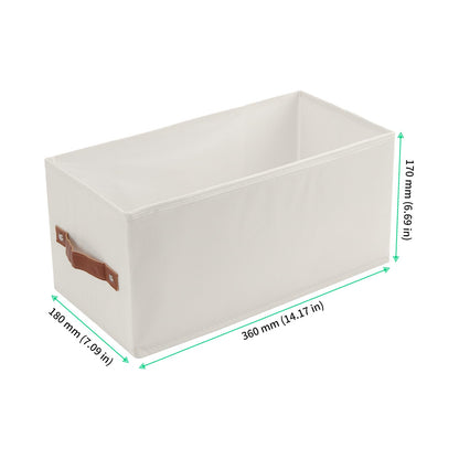 FUNSUEI Fabric Storage Bins 4-Pack, Narrow Shelving Baskets with Handles, Small Space Organizers for Home & Office