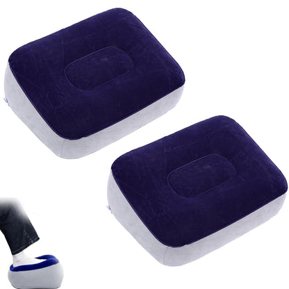 2 Pcs Inflatable Foot Rest for Plane, Adjustable Travel Leg Pillow