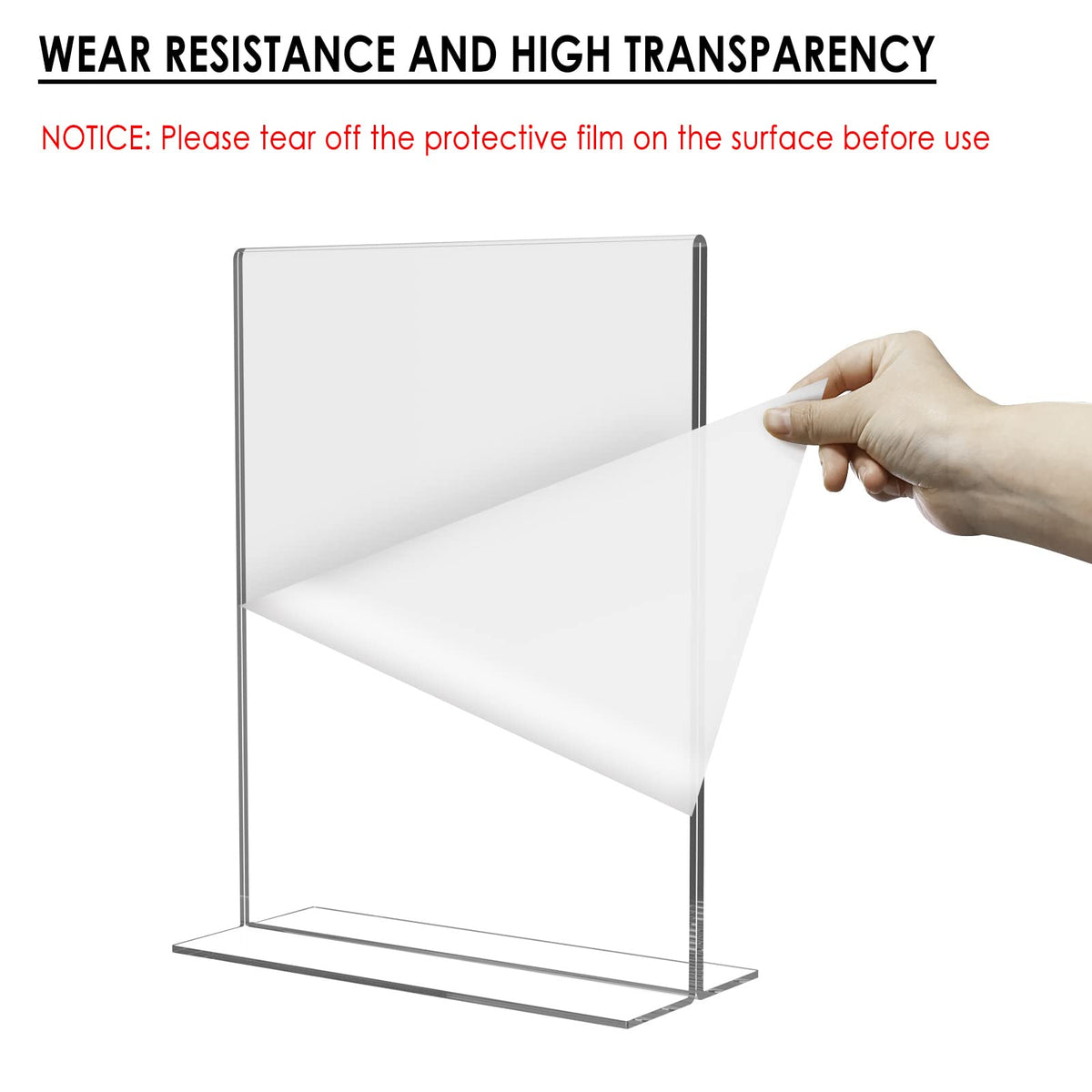 Relx Acrylic Sign Holder 8.5 x 11, Plastic Frame Flyer Holder, Double Frames Clear Acrylic Display Stand for Store, Restaurant (6 Pack)