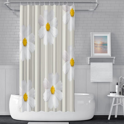 SDOTPMT 48x72inch Daisy Flower Pattern Shower Curtain Autumn Floral Blossom Bath Curtain Unique Design Aesthetic Art Bathtub Curtain for Bathroom