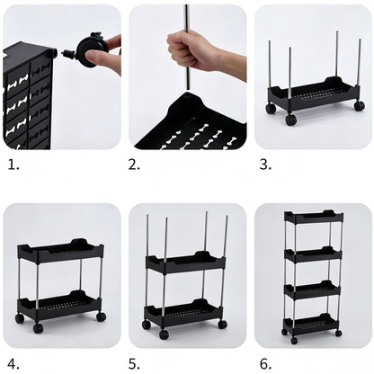 Multibao 3 Tier Slim Slide Out Kitchen Trolley Rack Holder Storage Shelf Organiser with Wheels for Small Spaces Bathroom Kitchen Laundryroom Bedroom