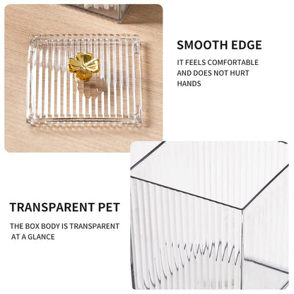 Gukasxi Acrylic Cotton Pad Holder 3pcs Clear Cotton Swab Storage Box with Lid Cotton Ball Container Bathroom Jars for Living Room Bedroom Study Room