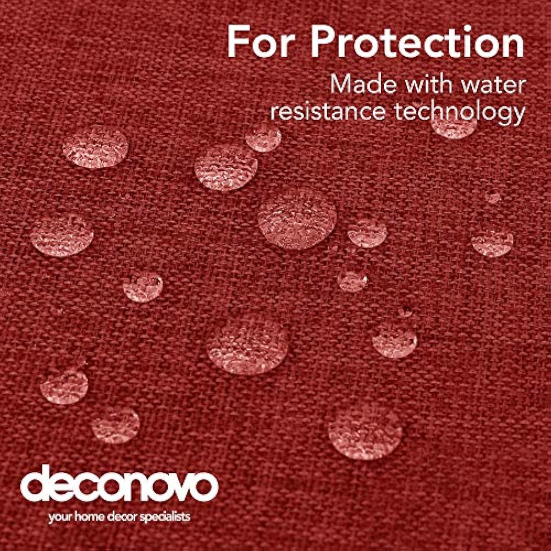 Deconovo Tablecloth 52x90in(132x229cm) Christmas Decorations Faux Linen Rectangle Water Resistant Table Cloth for Dinning Red