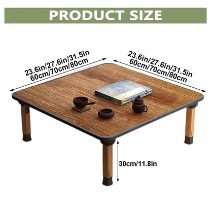 WIKLMOTH Multifunctional Folding Japanese-Style Tea Coffee Table, Low Dining Table, Small Desk