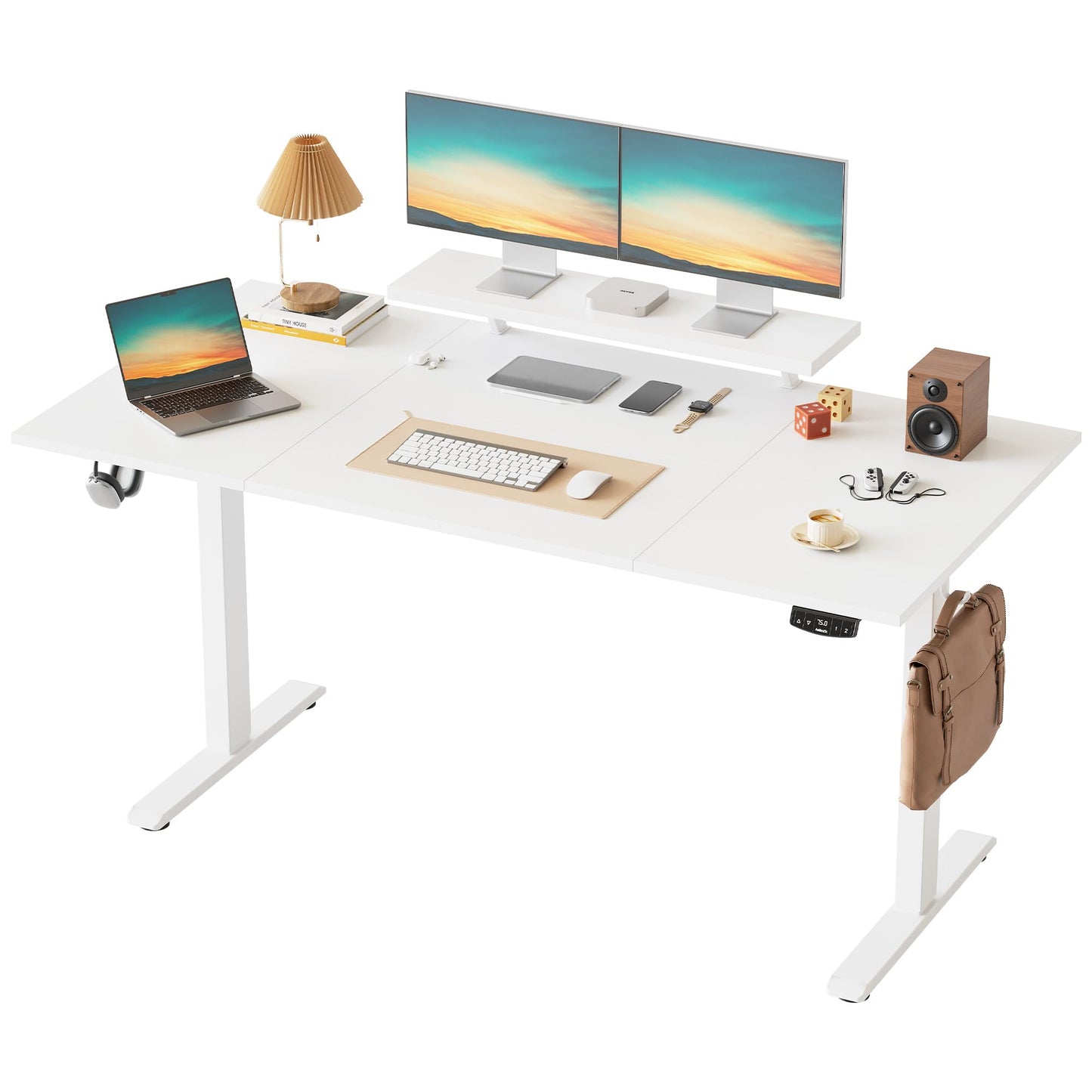 Klicelor Eletric Height Adjustable Desk, Movable Monitorstand, 160x80cm