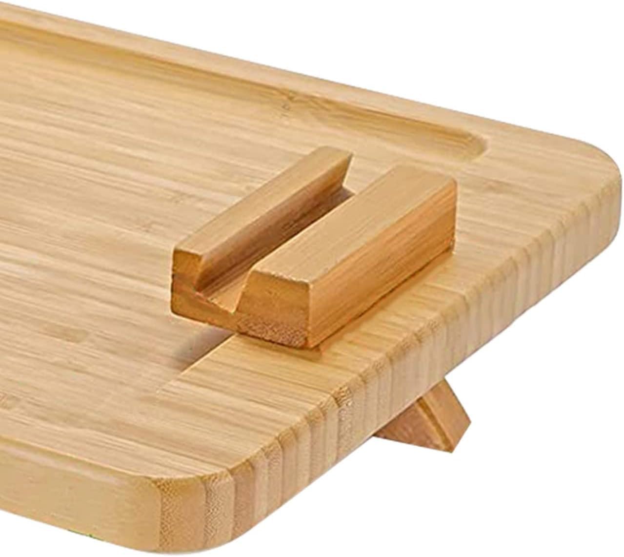 Uwenkjie Armchair tableSofa armrest tray table pine rotating bracket foldable rectangular sofa armrest tray clip on sofa side table armchair