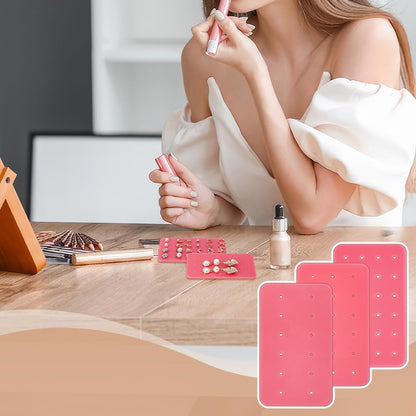 OLYCRAFT 18Pcs Acrylic Earring Display Card Pink Portable Acrylic Earring Organizer with Holes Stud Earrings Storage Holder Rectangle Jewelry Show
