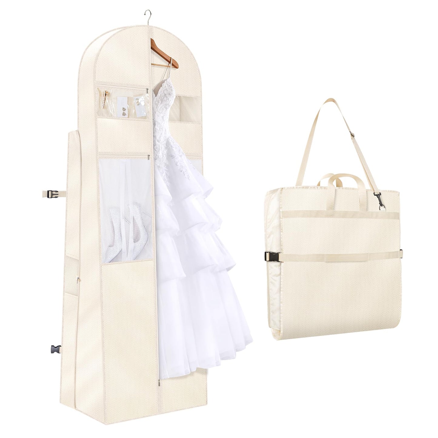 KEEGH Wedding Dress Garment Bag, 72 Inch Long Dress Carrier Travel Bag