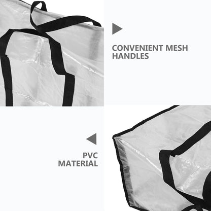 Amosfun Blanket Storage Bag Large 27.01 X 18.90 X 11.42in Waterproof Clothes Storage Bags with Mesh Handles Heavy Duty Moving Tote for Bedding Duvets