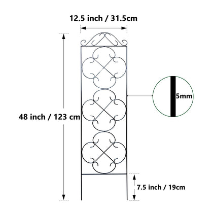 Thealyn Garden Trellis 4 Pack 123 cm.H x 31 cm.W Metal Plant Climbing Trellis Suitable for Potted Plants Indoor and Outdoor Climbing Plants Flower Ivy
