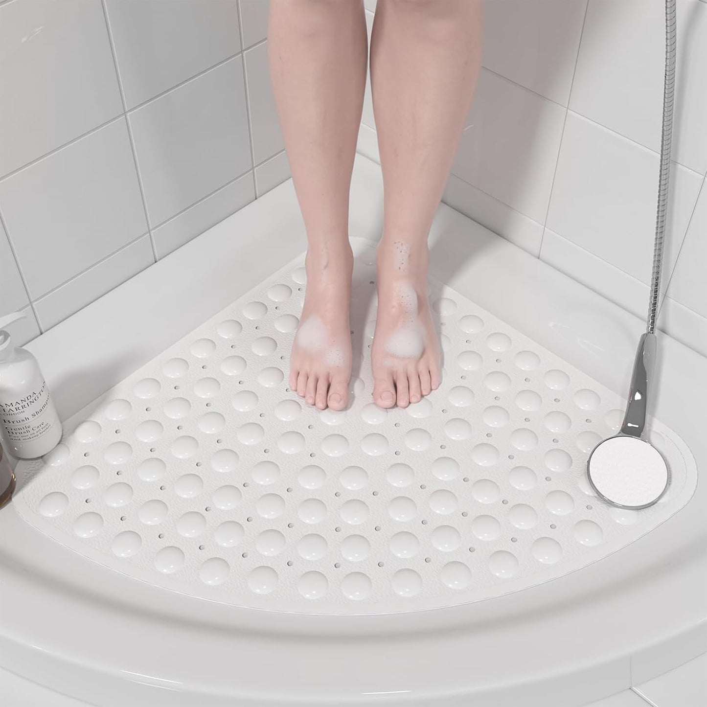 XIYUNTE Corner Shower Mat Non Slip Anti Mould - 54 x 54cm Non Slip Shower Mats for Inside Shower Corner, Bath Mat for Corner Shower