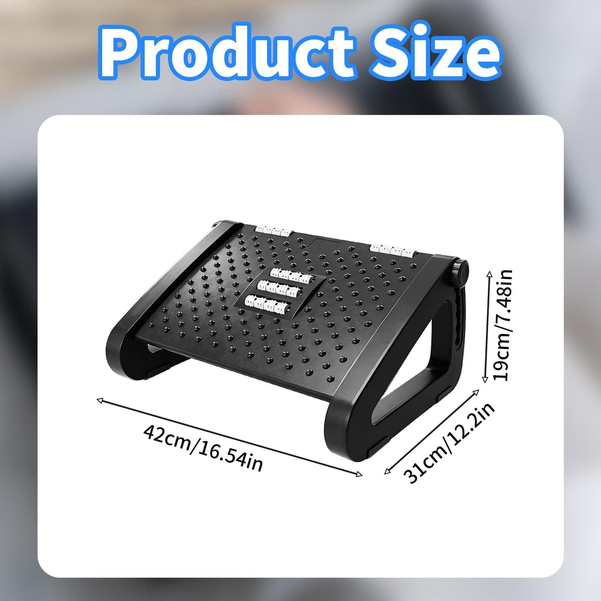 Foot Rest Under Desk Office Foot Stool Adjustable Height/Angle Footrest