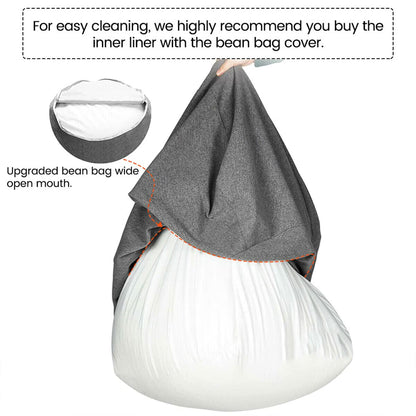 Bean Bag Chair Inner Liner Replacement, Removable and Washable Lazy Sofa Inner Liner with Zipper